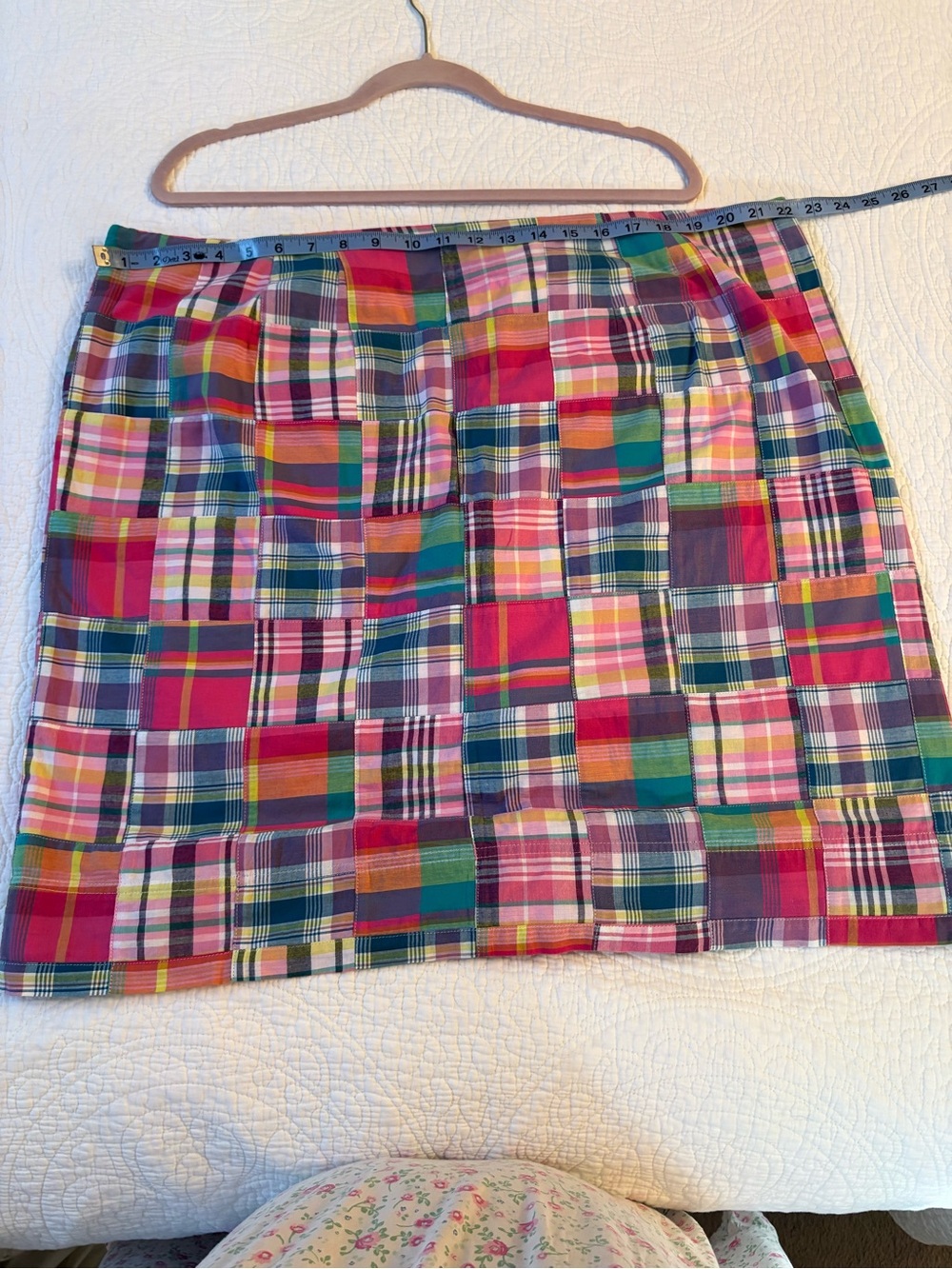 Talbots Bright Multicolor Plaid Patchwork Skirt